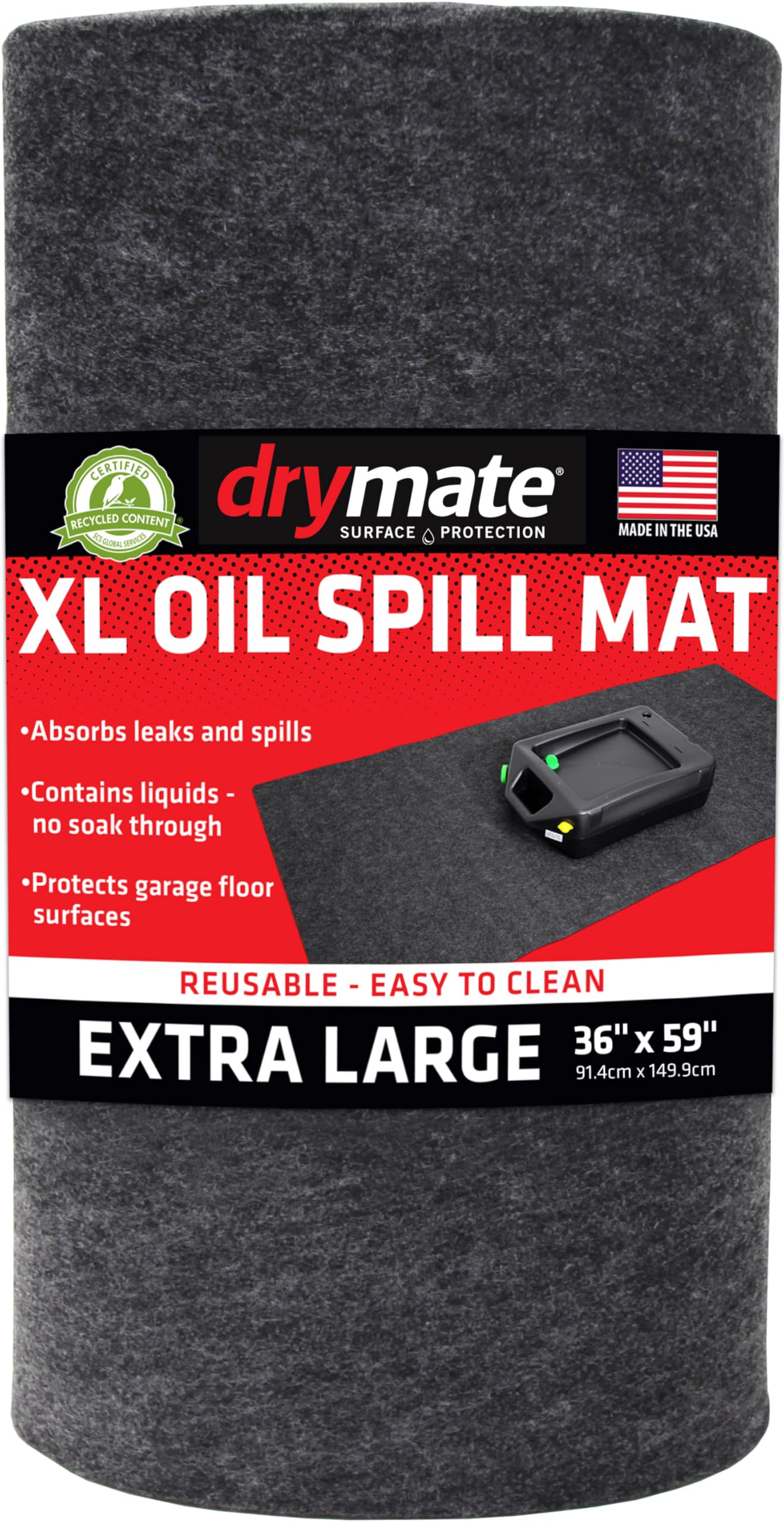 Drymate XL Oil Spill Mat, Premium Absorbent Oil Pads, USA Made, 36"x59&quot