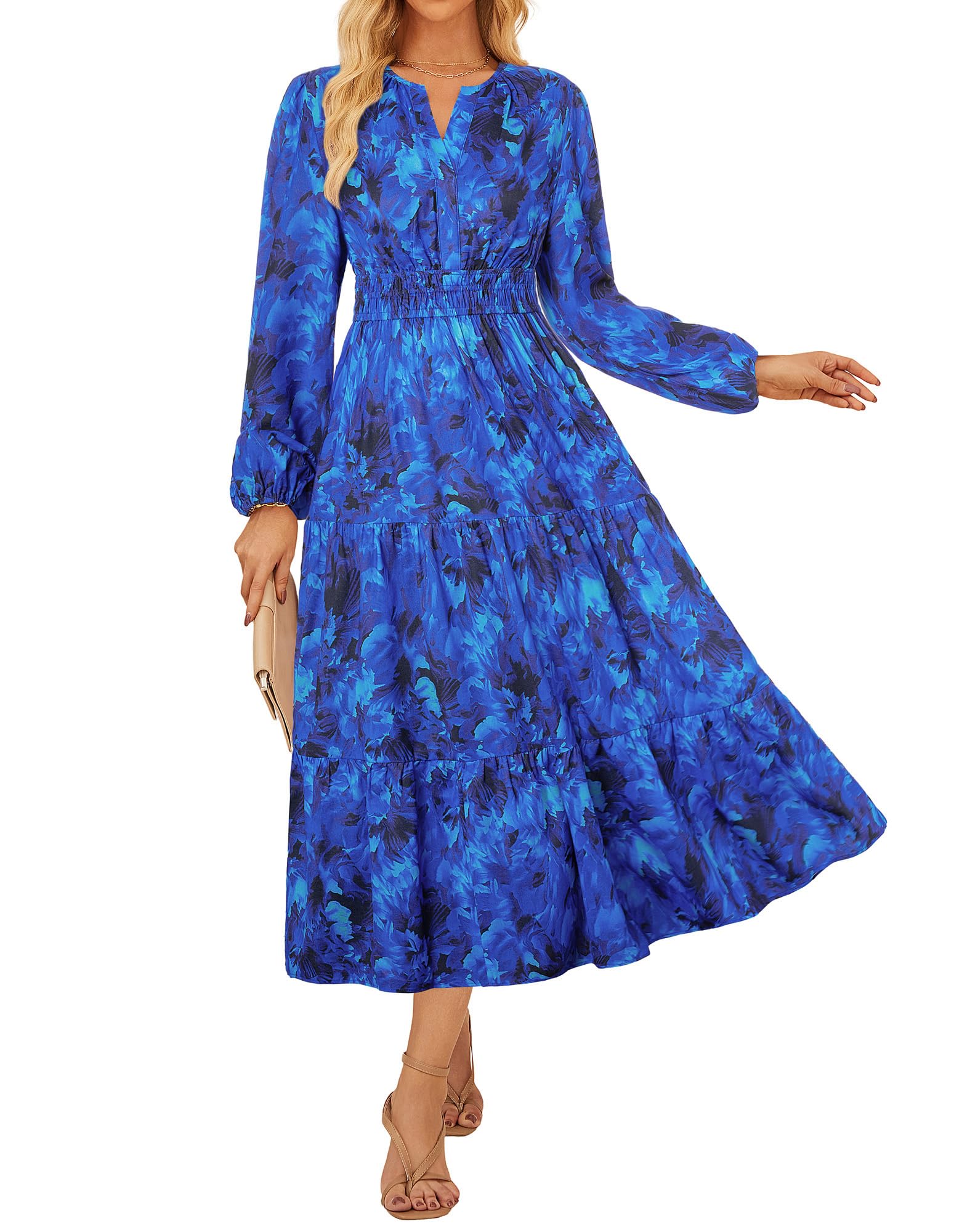 GRACE KARIN Womens Fall Long Sleeve Maxi Dress