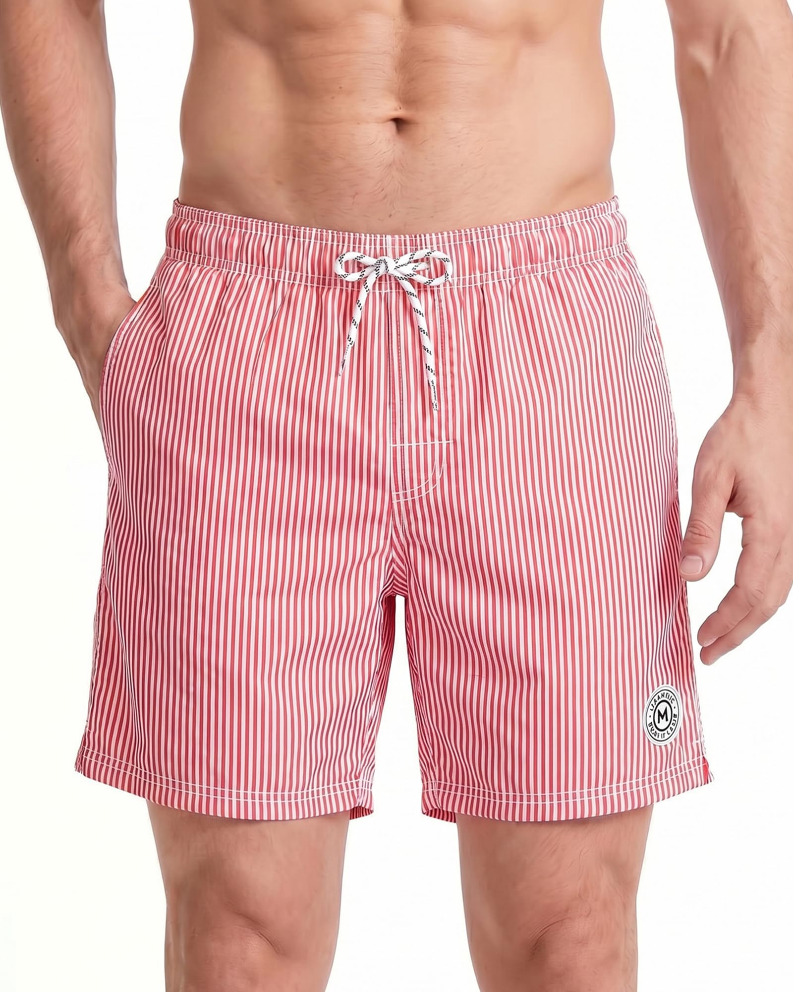 MaaMgic Men's Swim Shorts Fast Drying Beach Surfing Swimming Trunks Multi-Functi