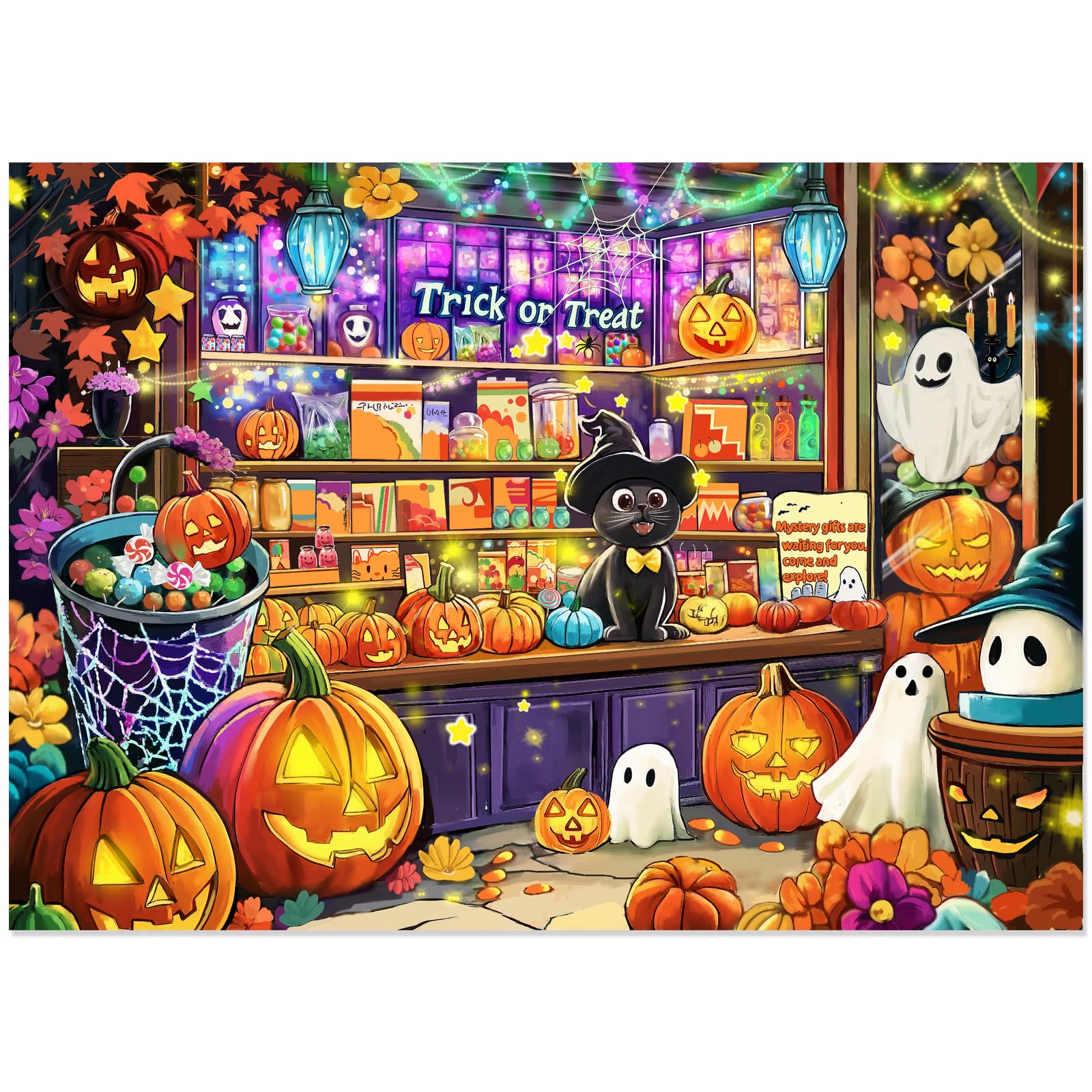 Halloween Puzzle 500 Pieces for Adults, Trick or Treat Candy Shop Theme | Great 