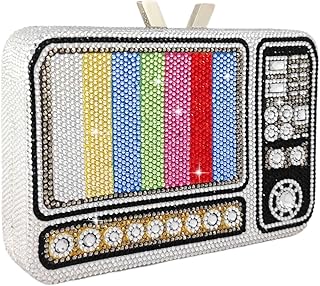 Boutique De FGG Retro Mini Crystal Clutch Purses for Women Luxury,Novelty Rhinestone Evening Bag,Formal Party Clutch Handbag