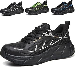ISOOUS Safety Shoes for Men Women Steel Toe Lightweight