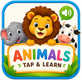 Animal Names Learning for Kids with Pronunciation (Flashcards - Tap & Learn)