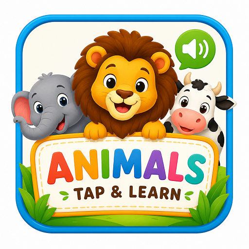 Animal Names Learning for Kids with Pronunciation (Flashcards - Tap & Learn)