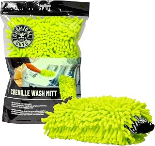 Chemical Guys, Chenille Microfiber Wash Mitt for Cars, Lime Green, Single | Ultra-soft chenille noodles hold thick suds and trap grit, gentle on paint, glass and chrome, machine washable