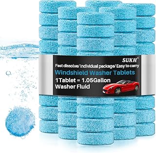 Sukh 150 Windshield Washer Fluid Tablet - De-icer/Methanol Needed in Winter | Windshield Wiper Fluid Tablets Concentrate For Car, Automotive, Window Cleaning, Glass Cleaner Refill, 1pcs Make 1.05gallon
