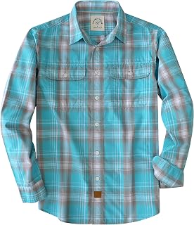 Dubinik® Mens Long Sleeve Button Down Shirts Casual Plaid Shirt with Practical Double Pockets Comfortable and Soft