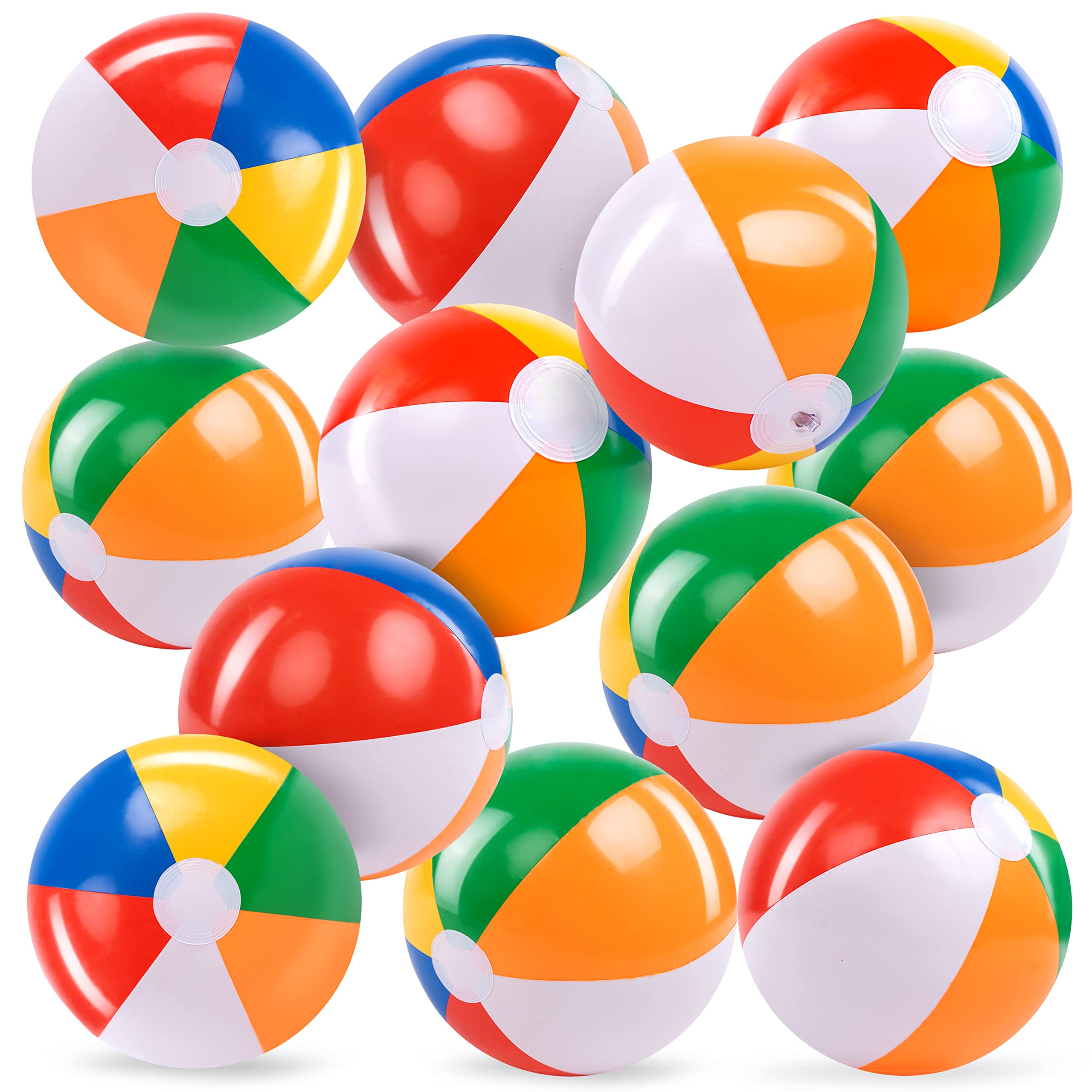 JOYIN 12-Pack 12“ Beach Balls - Bulk Classic Beachball Inflatable Swimming Pool 