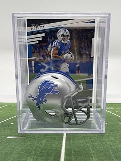 Detroit Lions NFL Helmet Shadowbox w/Amon-Ra St. Brown card