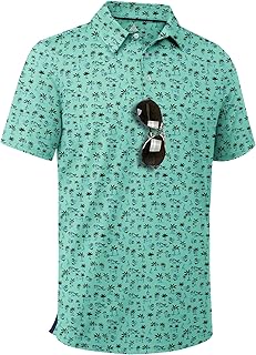 ZITY Men's Golf Shirts Short Sleeve Print Patterns Casual Collared Polo