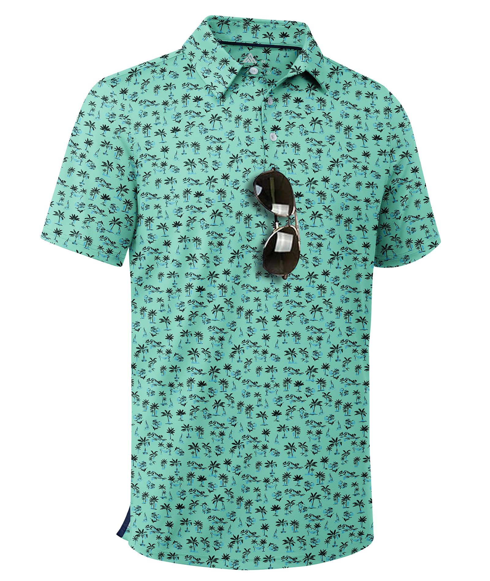 ZITY Men's Golf Shirts Short Sleeve Print Patterns Casual Collared Polo