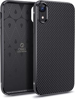 ONES iPhone XR Case Soft Carbon Fiber Texture Military Drop Protection Airbags Anti-Shock Anti-Fingerprint Anti-Scratch Protect Screen Camera Phone Case Slim Black
