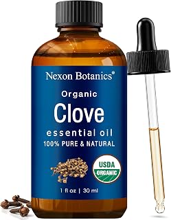 Organic Clove Essential Oil 30 ml - Pure, Undiluted for Teeth and Gums | Soothing Clove Bud Essential Oil for Sore Muscles, Skin, Hair Care & Toothache - Natural Source of Eugenol - Nexon Botanics