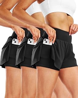 CADMUS 2 in 1 Women's Workout Shorts for Athletic Gym Running Shorts with Phone Pockets