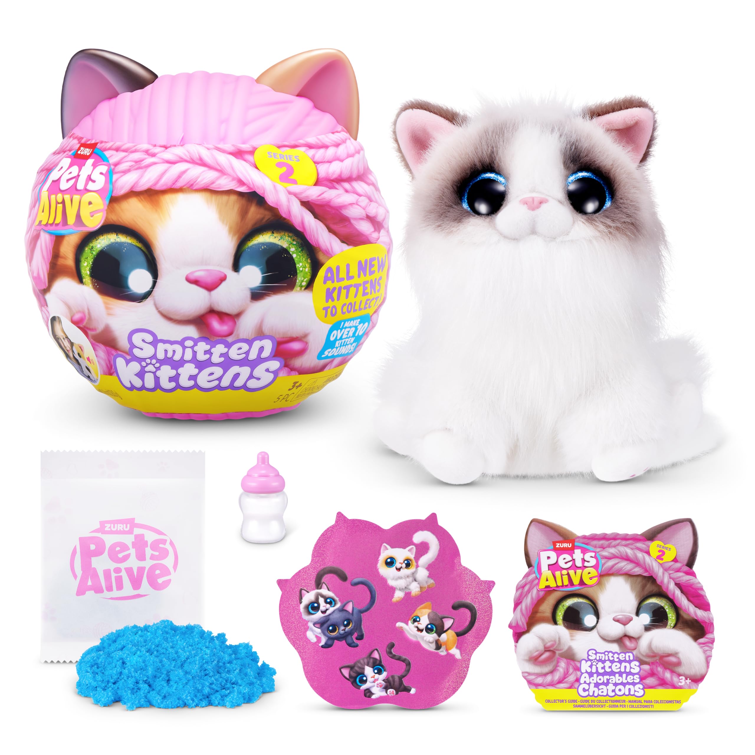 Pets Alive Smitten Kittens Series 2 (Ragdoll) by ZURU – Interactive Plush Cat To