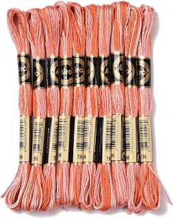 10 Skeins 0.5 mm Red Tomato Embroidery Thread 6 Strands Polyester Cross Stitch Thread for Friendship Bracelets Craft Thread 8.75 Meters (8 Metres)/Skein