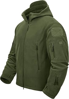 TACVASEN Men's Fleece Jacket Full Zip Work Tactical Military Hoodie