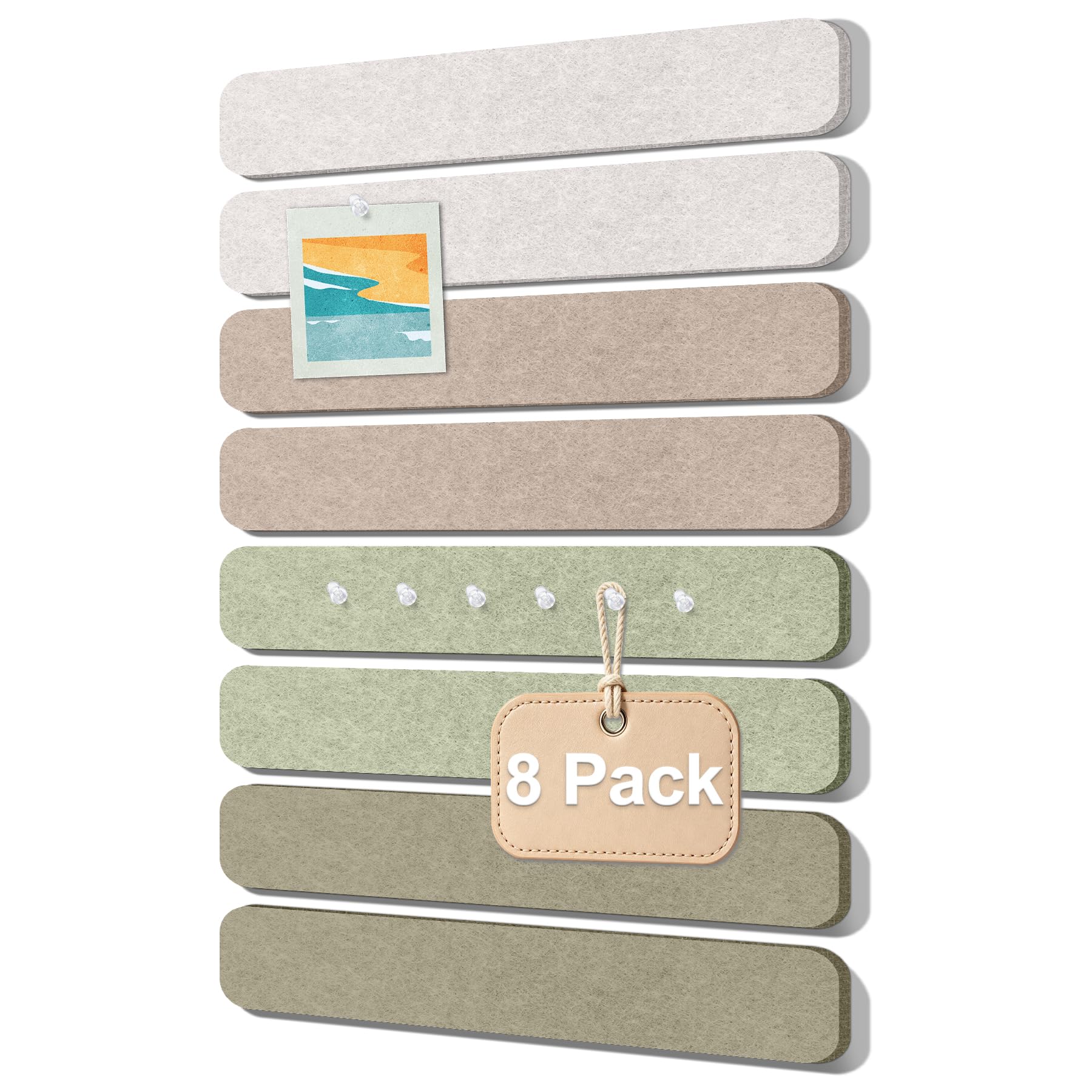 Felt Bulletin Board Strips, 8 Pack Cork Board Alternative for Wall Decor | Felt 