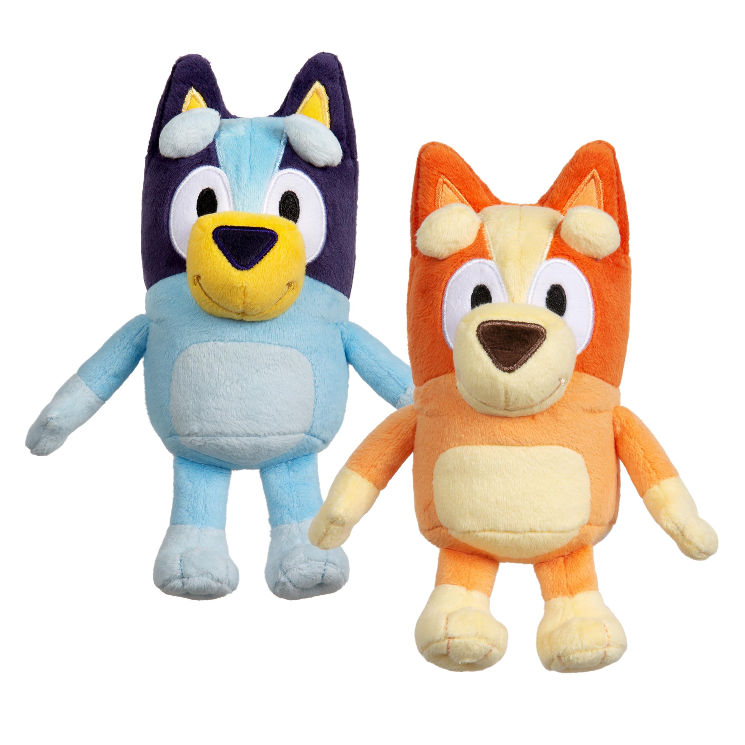 Bingo & Bluey Plush Toys 2-Pack, Soft Deluxe Fabric, Embroidered | Cuddly stuffe