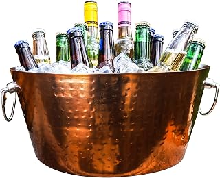 BREKX Insulated Stainless Steel Beverage Tub & Ice Bucket, Rose, 12Qt | Double-Wall Construction • Keeps Ice Cold Longer • Double-Hinged Handles • Leak-Proof