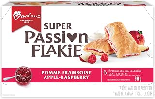 Vachon Super Passion Flakie Apple-Raspberry Flaky Pastries - 6 Pack, 396 g | Fruity and Creamy Filling, Dessert and Snack Food, 6 Individually Wrapped Cakes