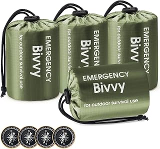 Esky Emergency Sleeping Bag, Survival Bag Portable Thermal Bivy Sack, Waterproof Lightweight Emergency Blanket Survival Gear with Compass for Camping Hiking Outdoor Adventure