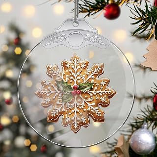 Christmas Ornaments Gingerbread Crystal Hanging, Holiday Handmade Christmas Tree Ornaments, Car & Home Decoration - Xmas Present Acrylic Craft Decor, Gift Exchange Ideas for Family Friends B226