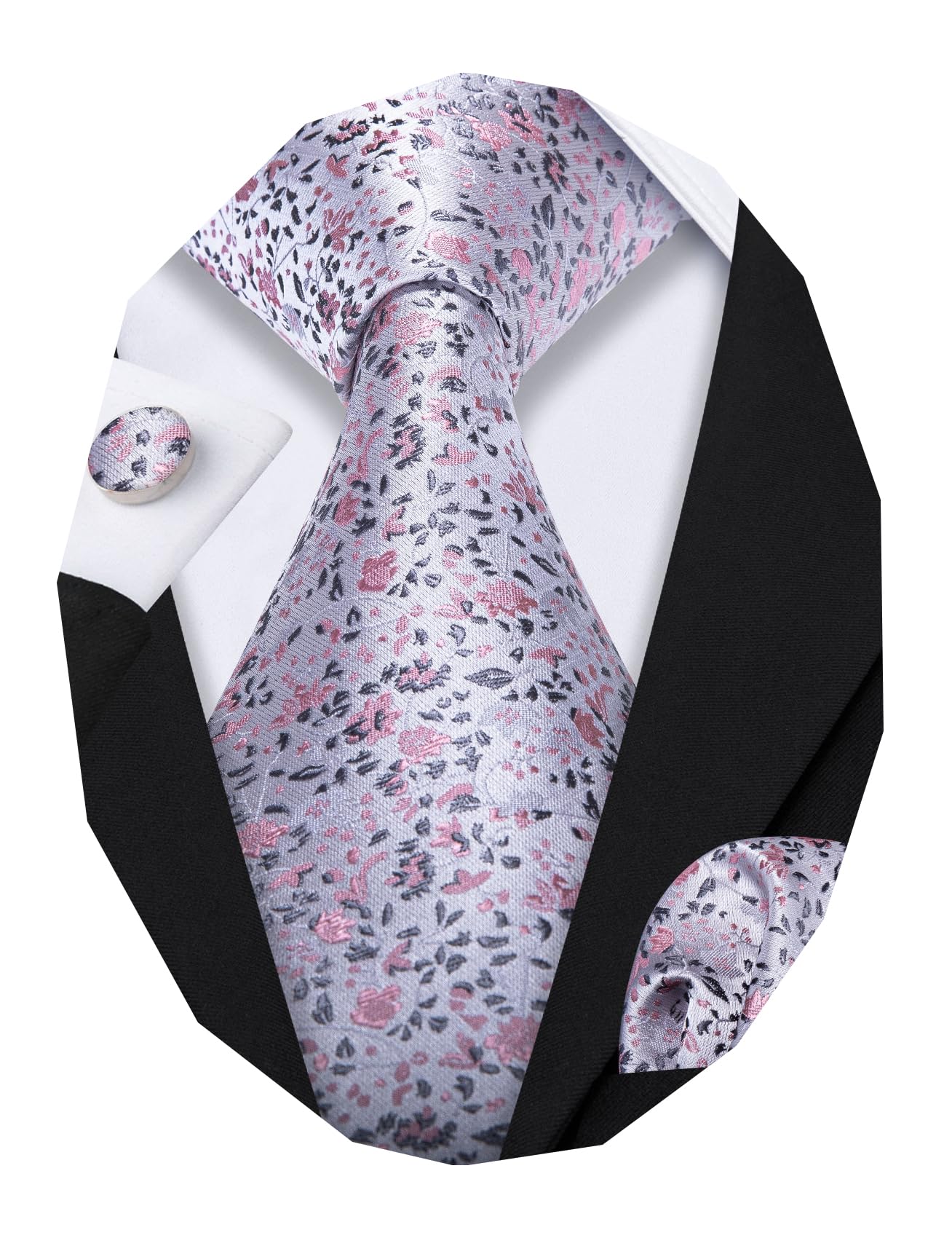 Hi-Tie Striped Necktie + Handkerchief + Cufflinks