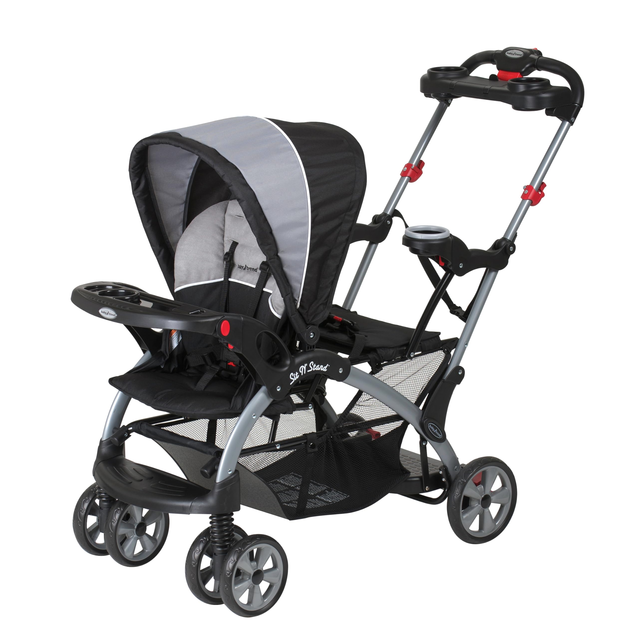 Baby Trend Sit N' Stand Ultra Tandem Double Stroller Travel System, Phantom | Ad