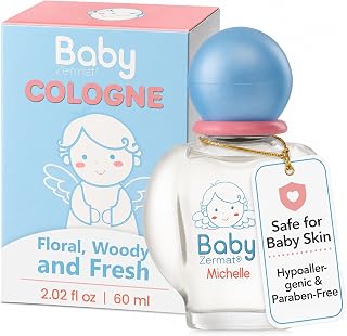Zermat Baby Michelle | Baby Cologne Unisex Perfume | Paraben-Free &amp; Hypoallergenic Gentle Formula | Long-Lasting Soft Floral Scents with Violets, Jasmine &amp; Light Woods | 65ml / 2.2oz