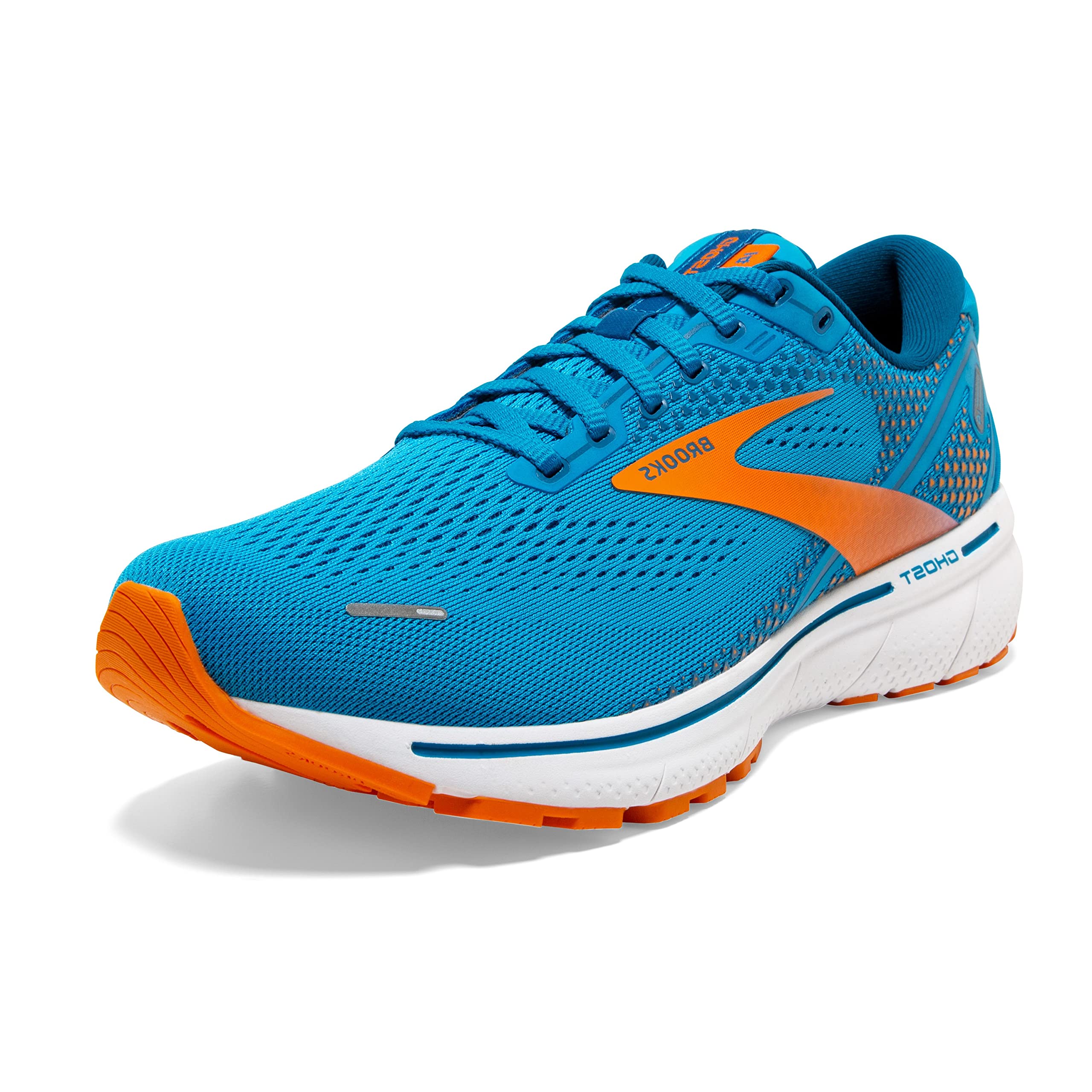Brooks Ghost 14, Zapatillas para Correr Hombre, Multicolor Vivid Blue Orange Whi