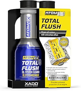 XADO Engine Oil System Cleaner with Anti-Carbon Effect - Removes Contamination &amp; Engine Sludge - ATOMEX Total Flush Revitalizant (Bottle, 250ml)