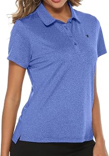 TBMPOY T-shirt da golf da donna leggera traspirante a maniche corte a 4 bottoni, A4-blu scuro, 3XL