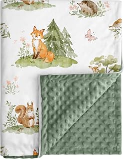 CIVARUA KIDS Fleece Baby Blankets for Girls & Boys, Infant Toddler Blanket | Soft Newborn Baby Minky Receiving Blanket, Dotted Backing for Nursery Crib Stroller, Double Layer, 30''x40'', Jungle Animals