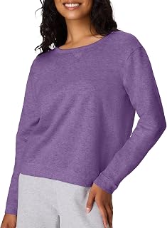 Hanes Women's Crewneck Sweatshirt, Ecosmart Fleece Pullover With V-notch, Sweatshirt for Women Sweatshirt (pack of 1)