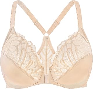 MELENECA Women's Racerback Lace Front Closure Bra