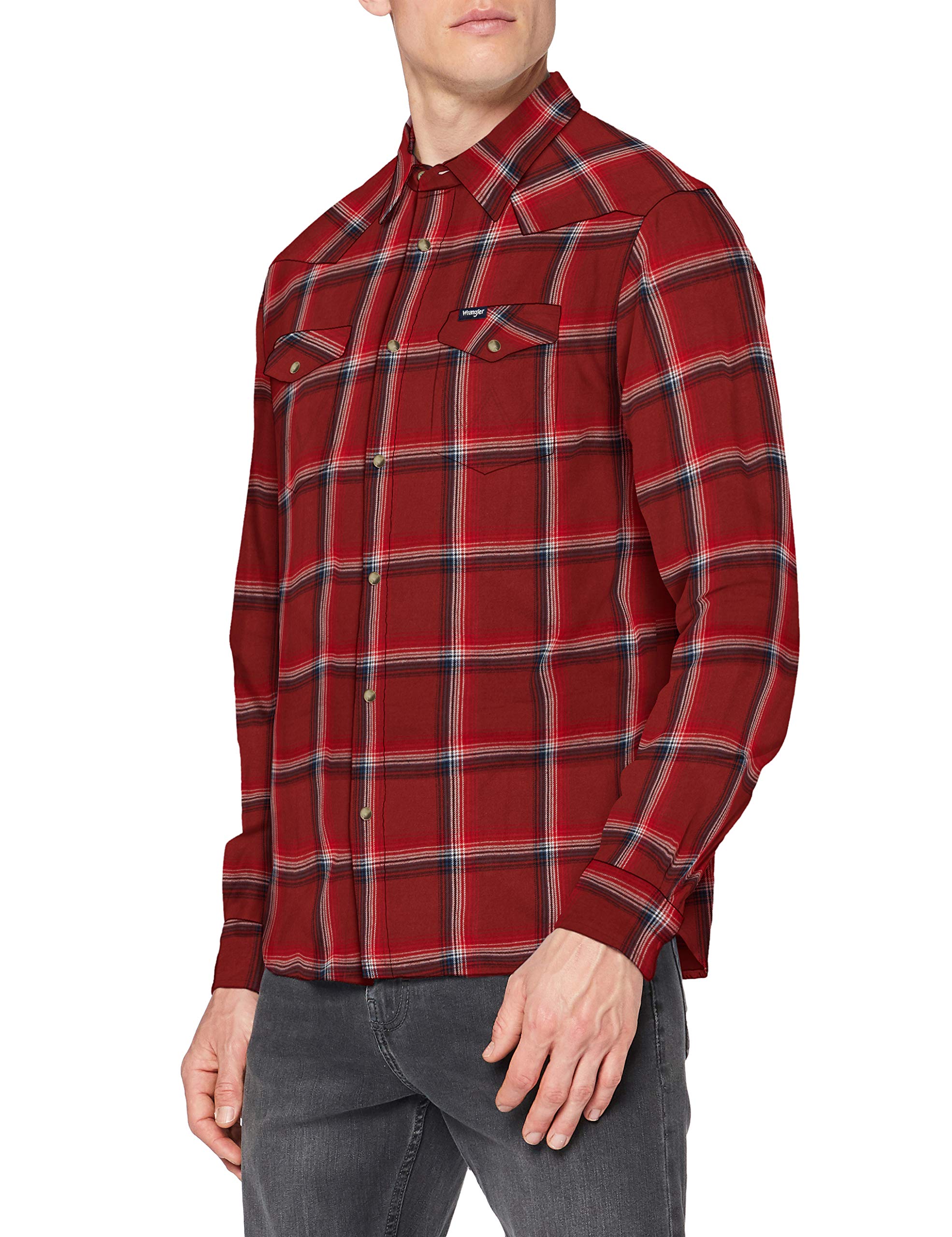 Wrangler Herren Ls Western Shirt Freizeithemd (1er Pack)