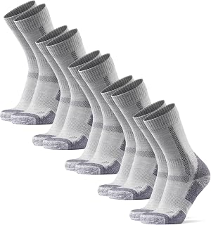 DANISH ENDURANCE Hiking Socks, Breathable Merino Wool Walking Socks with Anti Blister Cushioning, for Men & Women, Unisex, 5 Pack