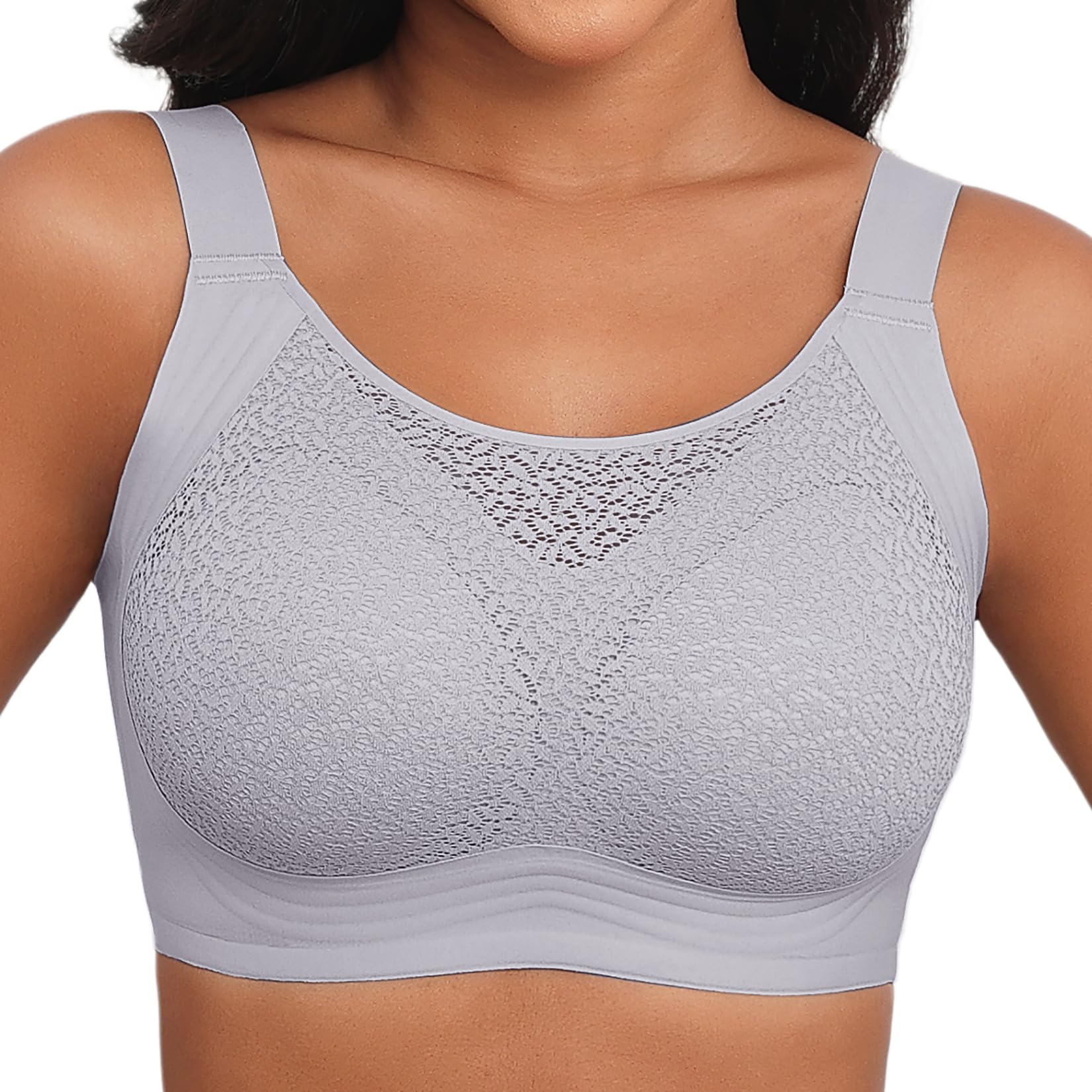Xcutting Lace Bras for Women Full Coverage No Underwire Plus Size Wireless