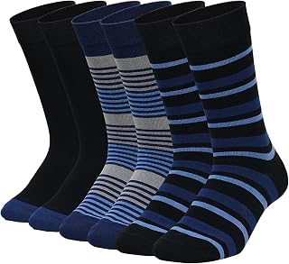 PUTUO Seamless Bamboo Socks for Men: Soft Breathable Comfort Cuff Everyday Dress Socks for Men 3 pairs