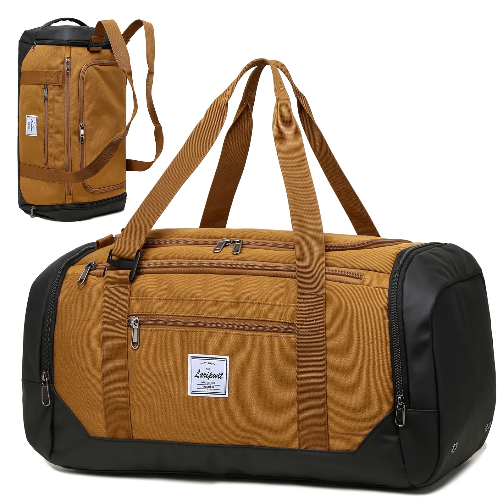 Laripwit Travel Duffle Bag for Men 40L Sports Gym Bag with Wet Pocket & Shoes Co