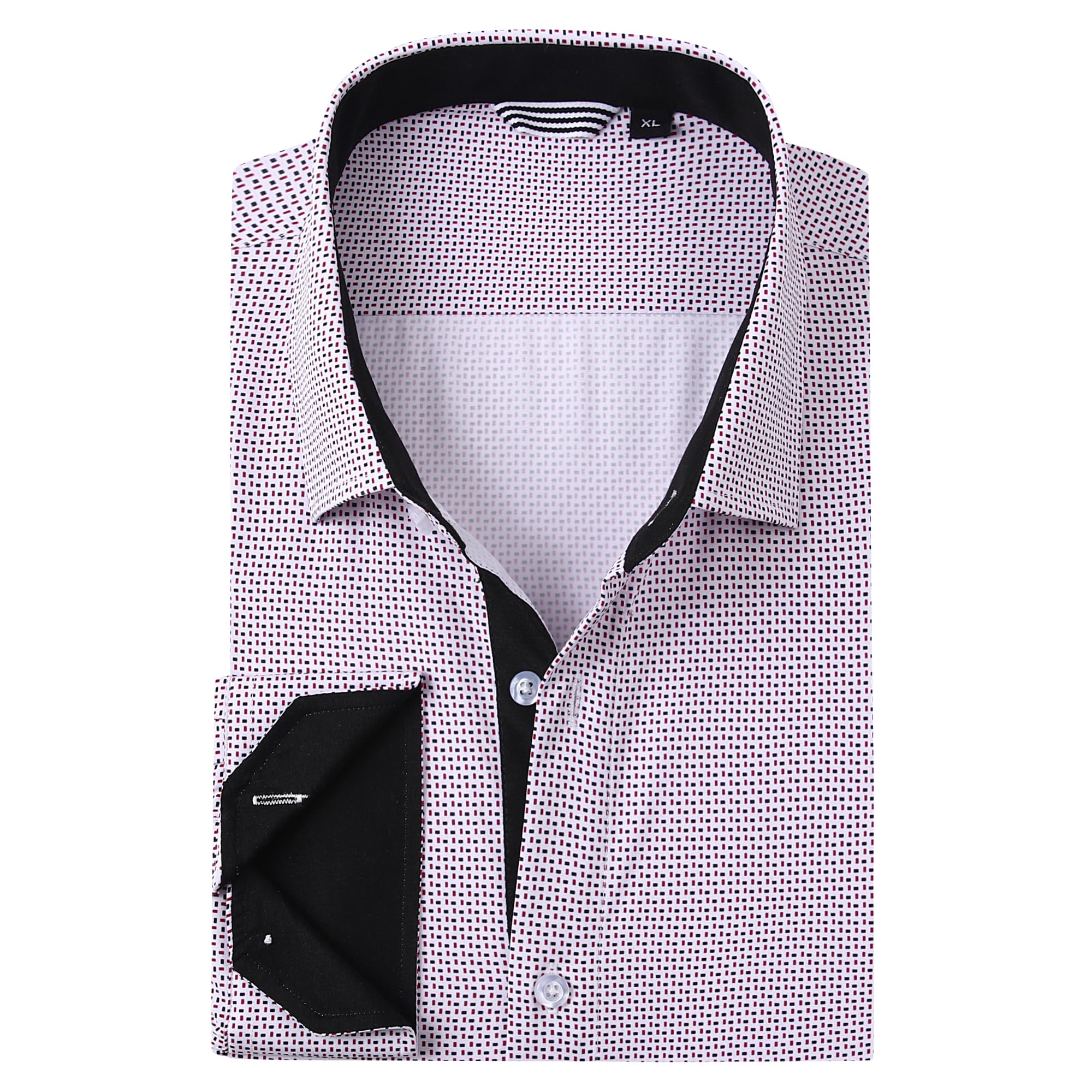 Alex Vando Mens Printed Dress Shirts Long Sleeve Regular Fit Fashion Shirt