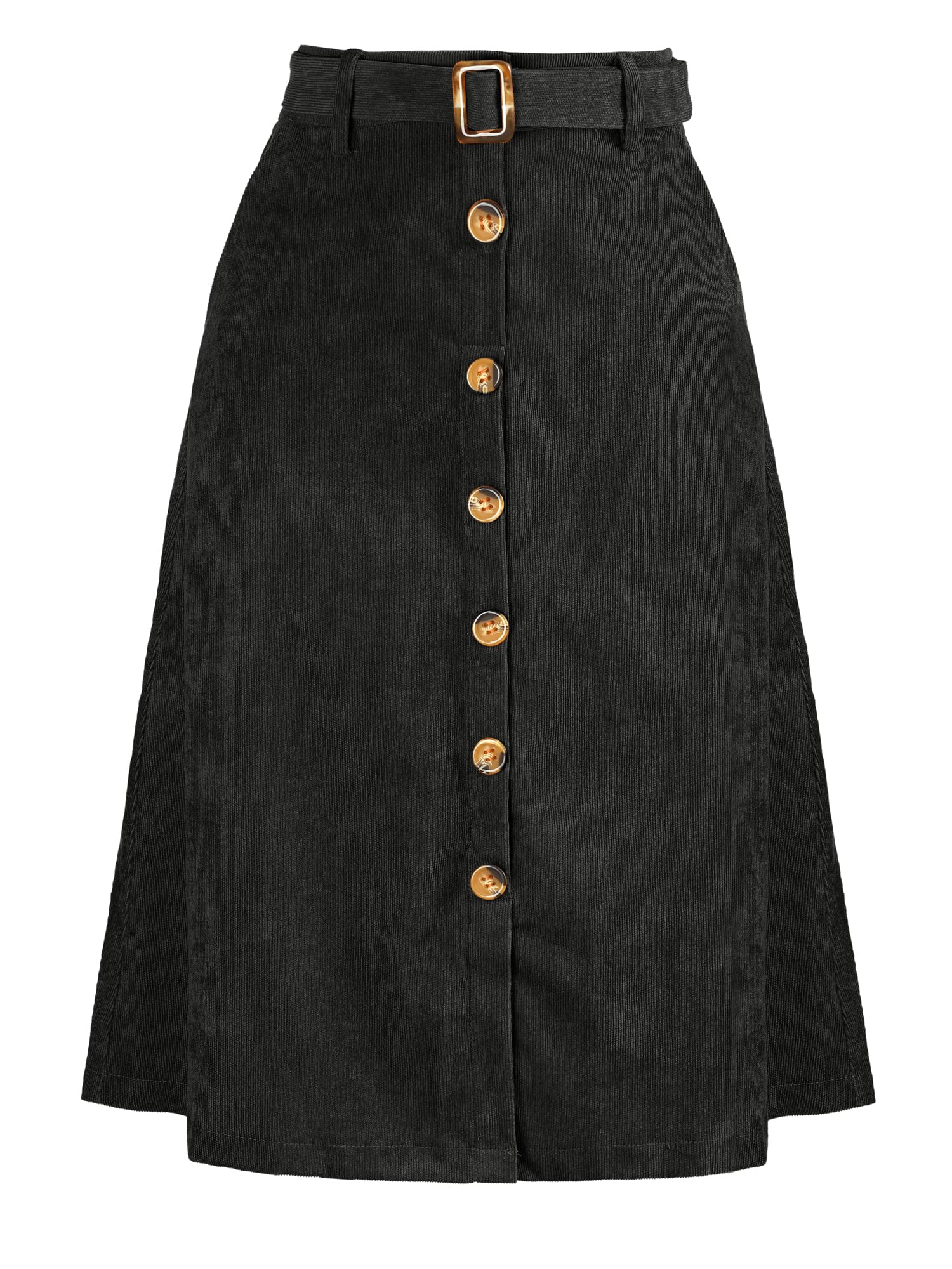 Allegra K Corduroy Women's Midi Skirt A-Line (Pack of 1)