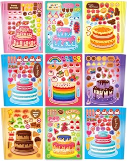 32 Sheets Birthday Cake Stickers for Kids