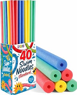 Play22 Bulk 40 Pack Pool Noodles - Extra Dense Foam Swim Noodle | First-Class Foam for Pool, Lake, Float & Swimming Training, Multi-Purpose Tubes for Exercise, Crafts & Pipe Insulation