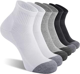 CS CELERSPORT 6 Pack Men's Ankle Socks with Cushion Athletic Running Socks