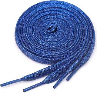 Flat Glitter Metallic Shoelaces: Shiny Sparkle Shoelaces for Sneakers - 1 Pair