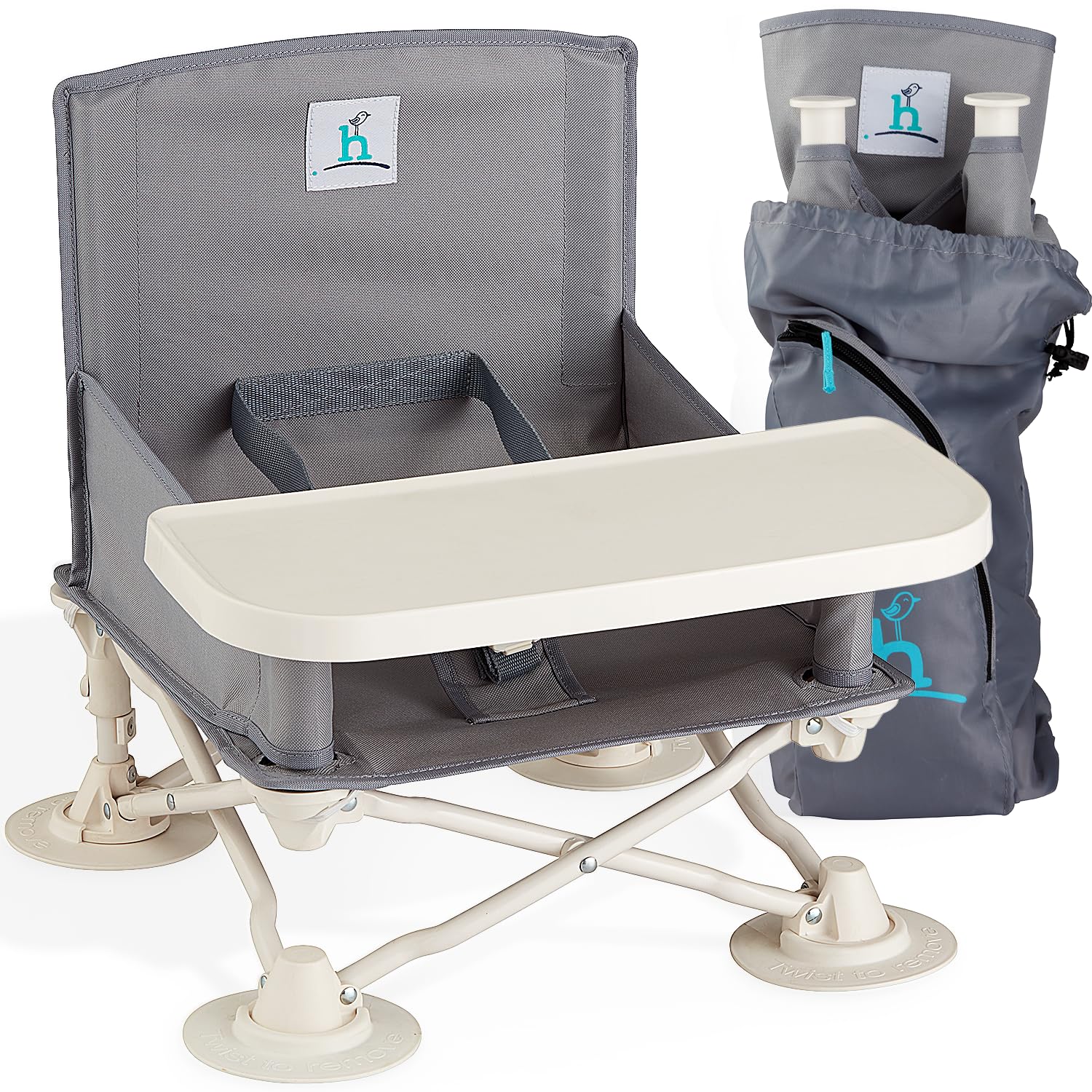 OmniBoost Booster Seat with Tray, Travel High Chair, Baby Chair, Grey | Max 200 