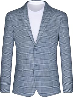 Men's Plaid Sport Coat Classic Fit Blazer Suit Jacket Business