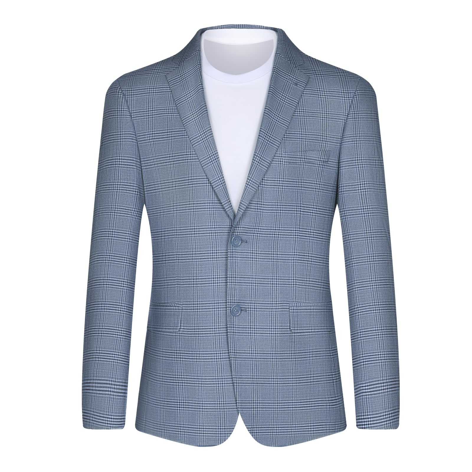Men's Plaid Sport Coat Classic Fit Blazer Suit Jacket Business